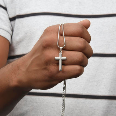 Hey Big Brother Engraved Cross Necklace - Love You This Much